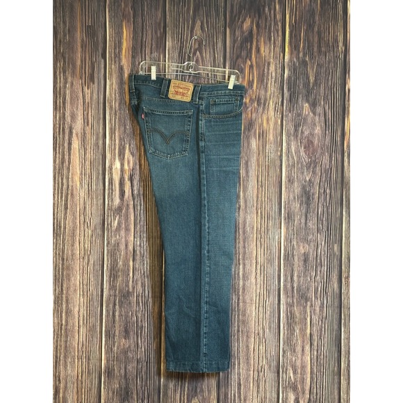 Levis 527 Low Boot Cut Jeans Mens W38 L30 Blue Denim Regular Fit - Picture 4 of 16